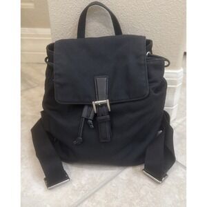 Vintage 2002 Coach Black Nylon &‎ Leather Trim Backpack C2J-7441 Y2K Retro
